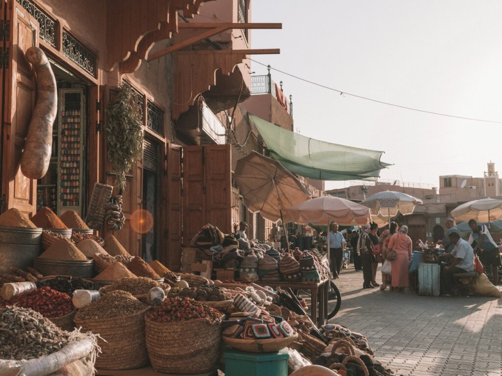 Vibrant Moroccan marketplace